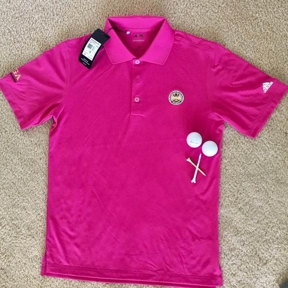 pink adidas polo